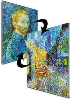 12x16 Swirl-Cut with 48 Pieces Custom 2-Sided Acrylic Puzzle